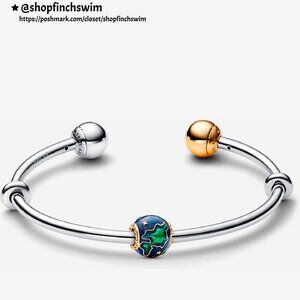 Pandora Planet Earth and Two-tone Sun & Moon Bracelet Set